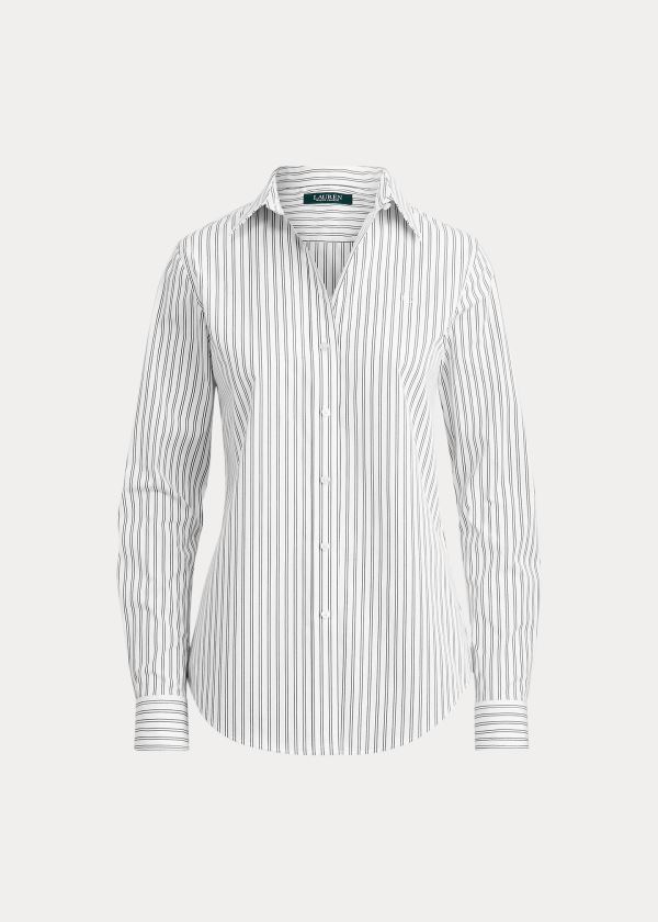 Camisa Ralph Lauren Mujer Blancos / Negros Rayas - Easy Care Striped - ZDHGA3902